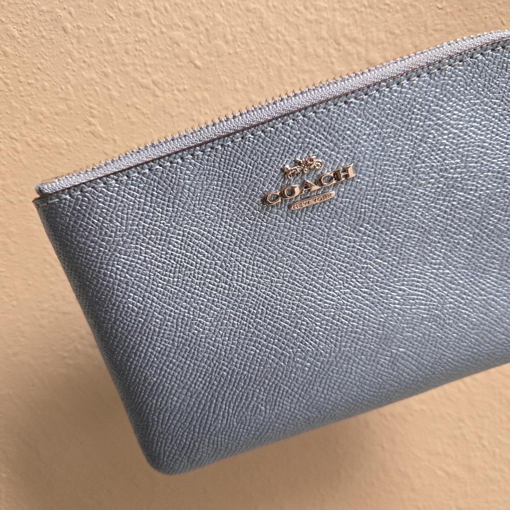 Coach Metallic Blue Wristlet